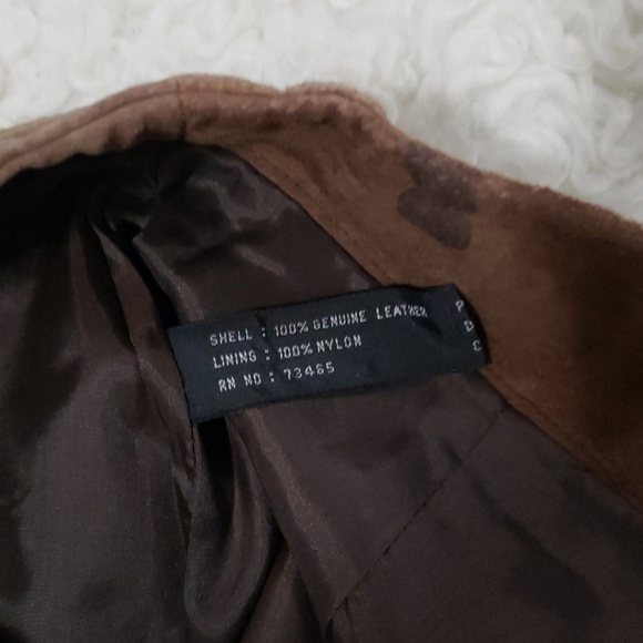 Blue asphalt genuine 100% leather suede skirt - Picture 7 of 7